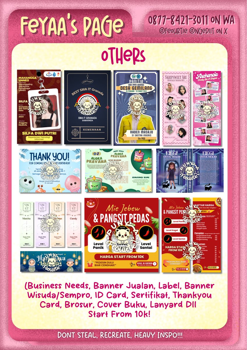 feyaa ⭑ open joki feeds infografis poster tweet media