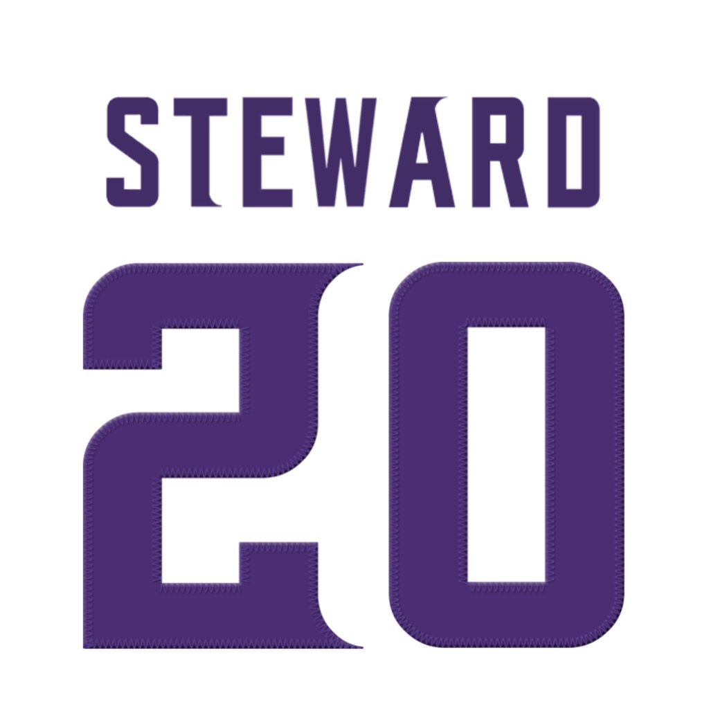 Minnesota Vikings CB Reddy Steward (<a href="/ReddySteward/">Rsteward2</a>) is wearing number 20. Last assigned to Jay Ward. #Skol