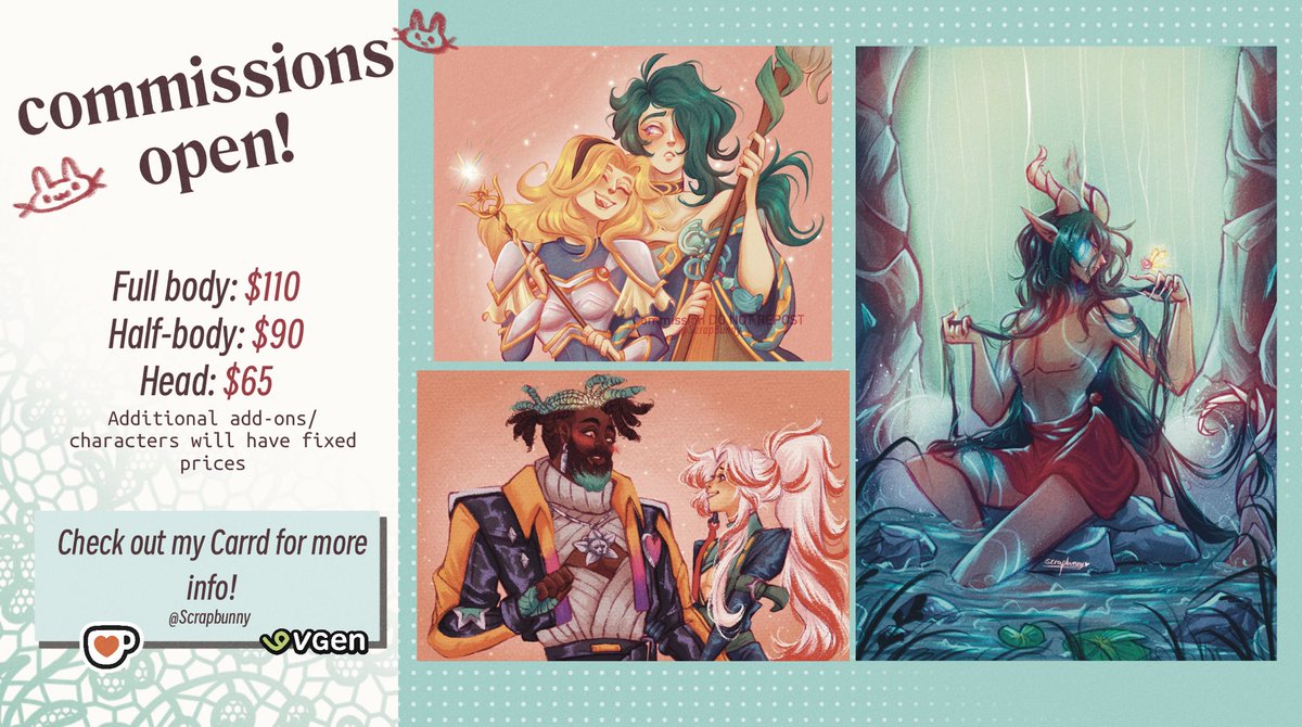 ScrapBunny_'s tweet image. Hey friends! Opening my c0mms back up since my workplace is cutting hours and it’s been a real struggle these past few months 😭

scrapbunny.carrd.co 

[Reposts and likes are greatly appreciated, thank you so much!! 🥹✨✨💖]