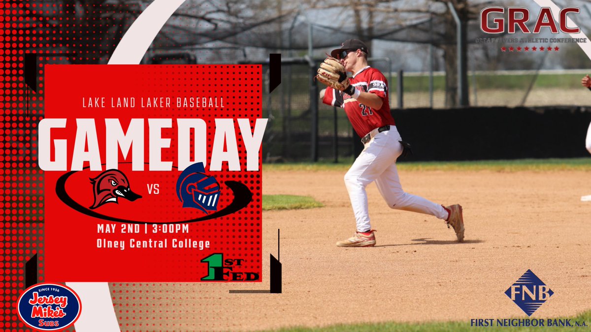 Lake Land Baseball (@llc_baseball) on Twitter photo It's LAKER GAME DAY!
Lakers travel to Olney Central for game 1 of this <a href="/gracsports/">GRACsports</a> baseball series.
Game time is set for 3:00PM
<a href="/LLCAthletics/">Lake Land Athletics</a> <a href="/The_Noah_Sharp/">Noah Sharp</a> <a href="/_TheJBB/">The JBB</a> <a href="/2YearBaseball/">2-Year Baseball</a> <a href="/J3Training/">J3 Training Academy</a> <a href="/CoachKsAcademy/">CoachKsAcademy</a>
#LakerUp #L4L It's LAKER GAME DAY!
Lakers travel to Olney Central for game 1 of this <a href="/gracsports/">GRACsports</a> baseball series.
Game time is set for 3:00PM
<a href="/LLCAthletics/">Lake Land Athletics</a> <a href="/The_Noah_Sharp/">Noah Sharp</a> <a href="/_TheJBB/">The JBB</a> <a href="/2YearBaseball/">2-Year Baseball</a> <a href="/J3Training/">J3 Training Academy</a> <a href="/CoachKsAcademy/">CoachKsAcademy</a>
#LakerUp #L4L