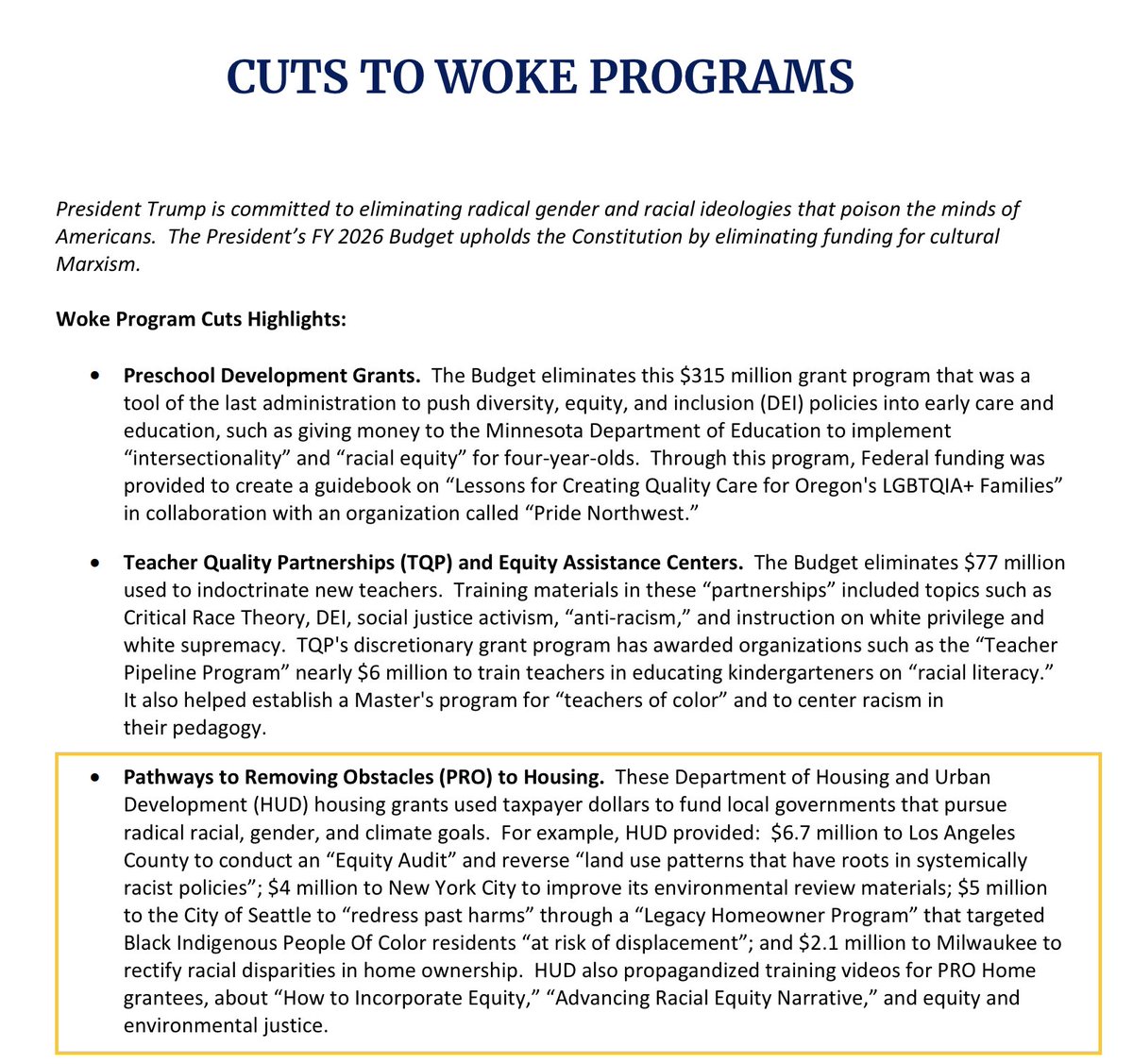 College educated Republicans really need to stop writing these "abundance is right coded" think pieces because every time they do the President comes out two days later and says "Doing zoning reform to build more housing is WOKE"