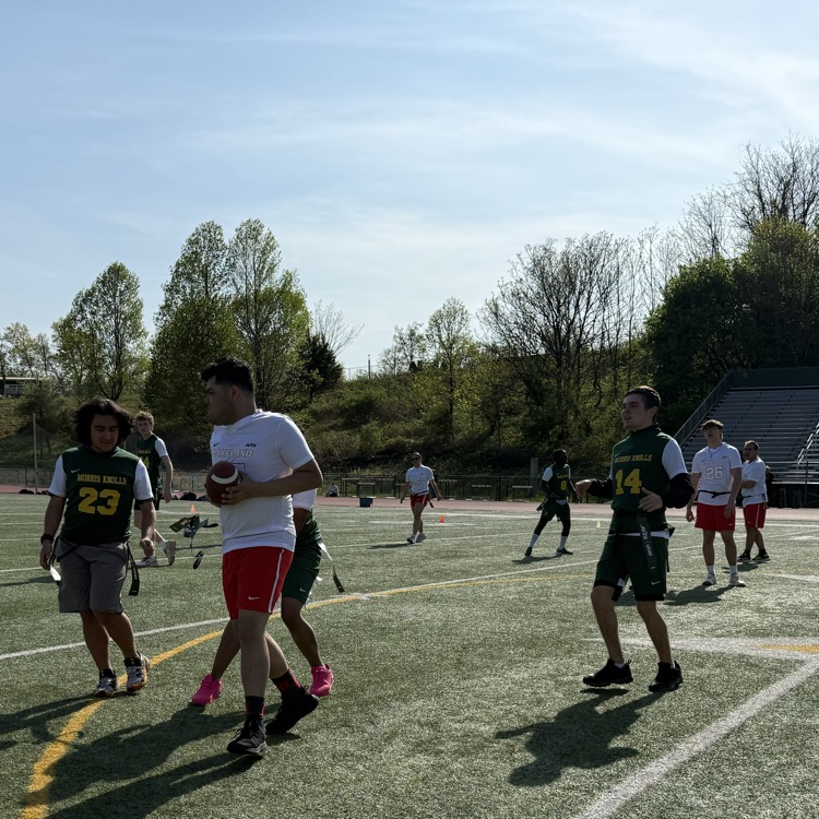 LRHSNJ's tweet photo. Lakeland Unified Flag Football celebrates a 25-12 win against Morris Knolls!! Tal I. connected as QB for 3 touchdown passes and Declan B scored his first TD of the season! Kathleen F sparked some great plays in the huddle! The lancers move to a 2-0 record. #Unified, #SONJ, https://t.co/NVJWVlsLMW