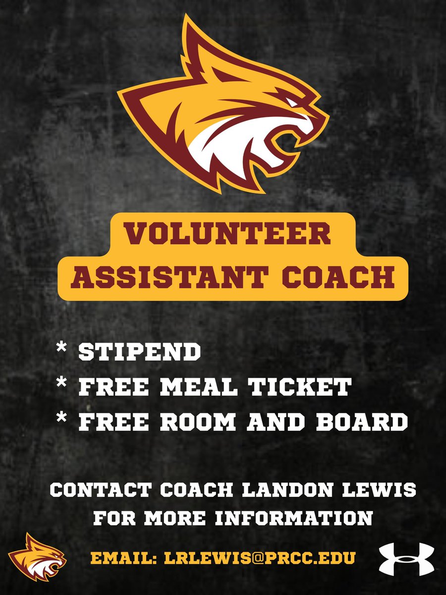Pearl River CC Men's Basketball (@prccbasketball) on Twitter photo Your Pearl River Wildcats Men’s Basketball team is looking for a passionate and hardworking individual to join our Men’s Basketball program as a Volunteer Assistant Coach! Please contact <a href="/Coach_Lewis35/">Landon Lewis</a> via email if interested! #RollRiverRoll Your Pearl River Wildcats Men’s Basketball team is looking for a passionate and hardworking individual to join our Men’s Basketball program as a Volunteer Assistant Coach! Please contact <a href="/Coach_Lewis35/">Landon Lewis</a> via email if interested! #RollRiverRoll