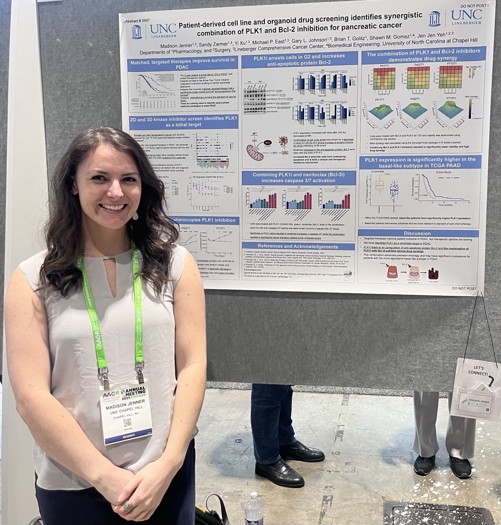 UNCPancreas's tweet image. Our team was well repped at #AACR2025, including three posters on #pancreaticancer research from @YehlabUNC members Sandy Zarmer, Maddy Jenner, and Mariaelena Nabors, the last of whom received an AACR-Minority Scholar in Cancer Research Award!