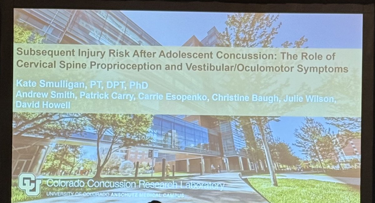 Becky Bliss, PT, DPT, DHSc (@bblissdpt) on Twitter photo Thank you <a href="/KateSmulligan/">Kate Smulligan</a> for your presentation specific to Cervical proprioception’s relationship to MSK injury risk following concussion! Now the 🙋♀️ is are you measuring it as part of your comprehensive evaluation? #concussion #injury #rehab #evaluation Thank you <a href="/KateSmulligan/">Kate Smulligan</a> for your presentation specific to Cervical proprioception’s relationship to MSK injury risk following concussion! Now the 🙋♀️ is are you measuring it as part of your comprehensive evaluation? #concussion #injury #rehab #evaluation