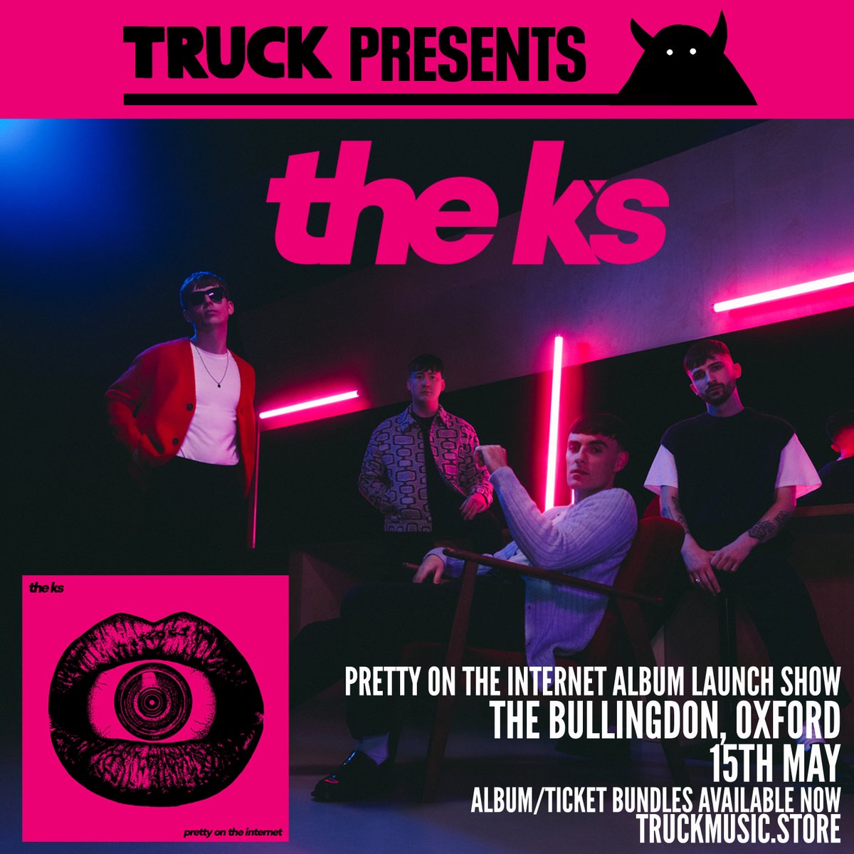 👀THE K'S ARE COMING TO OXFORD!👀

truckmusic.store/products/the-k…

That's right, after a sub-headline slot on Truck Festival's Market stage last summer, Merseyside Indie powerhouse, The K's, return to Oxford for an intimate, stripped back show at The Bullingdon!