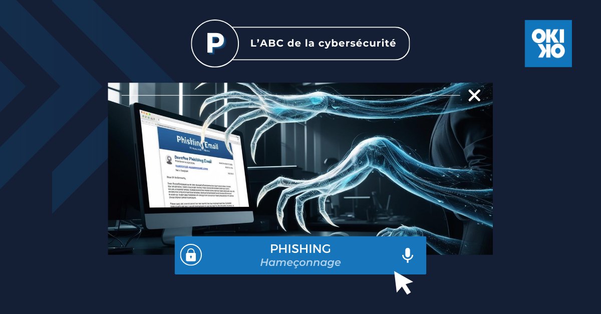 #Phishing 👉 fraude visant à usurper l’identité d’organisations de confiance pour voler vos données.
–
Phishing 👉 fraud that impersonates trusted organizations to steal your #data. okiok.com/services-globa…