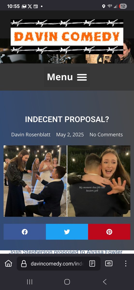 Davin's Den (@davinsden) on Twitter photo <a href="/PLANKFOOT/">Joe Currie</a> latest #blog is online. He discusses if it is ok to get engaged at someone else's #wedding. Read it here: davincomedy.com/indecent-propo…
We discuss on Saturday <a href="/talkmedianetwrk/">Talk Media Network</a> and the podcast on Sunday.
#blogger #blogpost #blogalert #marriage #proposal #engaged <a href="/PLANKFOOT/">Joe Currie</a> latest #blog is online. He discusses if it is ok to get engaged at someone else's #wedding. Read it here: davincomedy.com/indecent-propo…
We discuss on Saturday <a href="/talkmedianetwrk/">Talk Media Network</a> and the podcast on Sunday.
#blogger #blogpost #blogalert #marriage #proposal #engaged