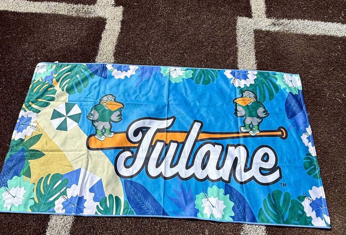 tuwaveriders's tweet image. Need a tropical vacation? Come out to Turchin Caicos! ⚾️🌴
The first 250 fans at Saturday's game will receive a FREE Tulane Beach Towel!
#RollWave🌊