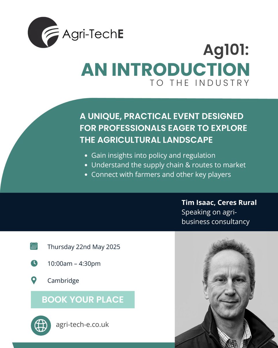 Ceres Research (@ceresresearch_) on Twitter photo Tim Isaac is looking forward to speaking at Agri-TechE's #Ag101 event this month. Tim will share his insights on agri-business consultancy fro <a href="/ceresrural/">Ceres Rural</a>, amongst a fantastic line-up. Join us loom.ly/94UJxpw Tim Isaac is looking forward to speaking at Agri-TechE's #Ag101 event this month. Tim will share his insights on agri-business consultancy fro <a href="/ceresrural/">Ceres Rural</a>, amongst a fantastic line-up. Join us loom.ly/94UJxpw