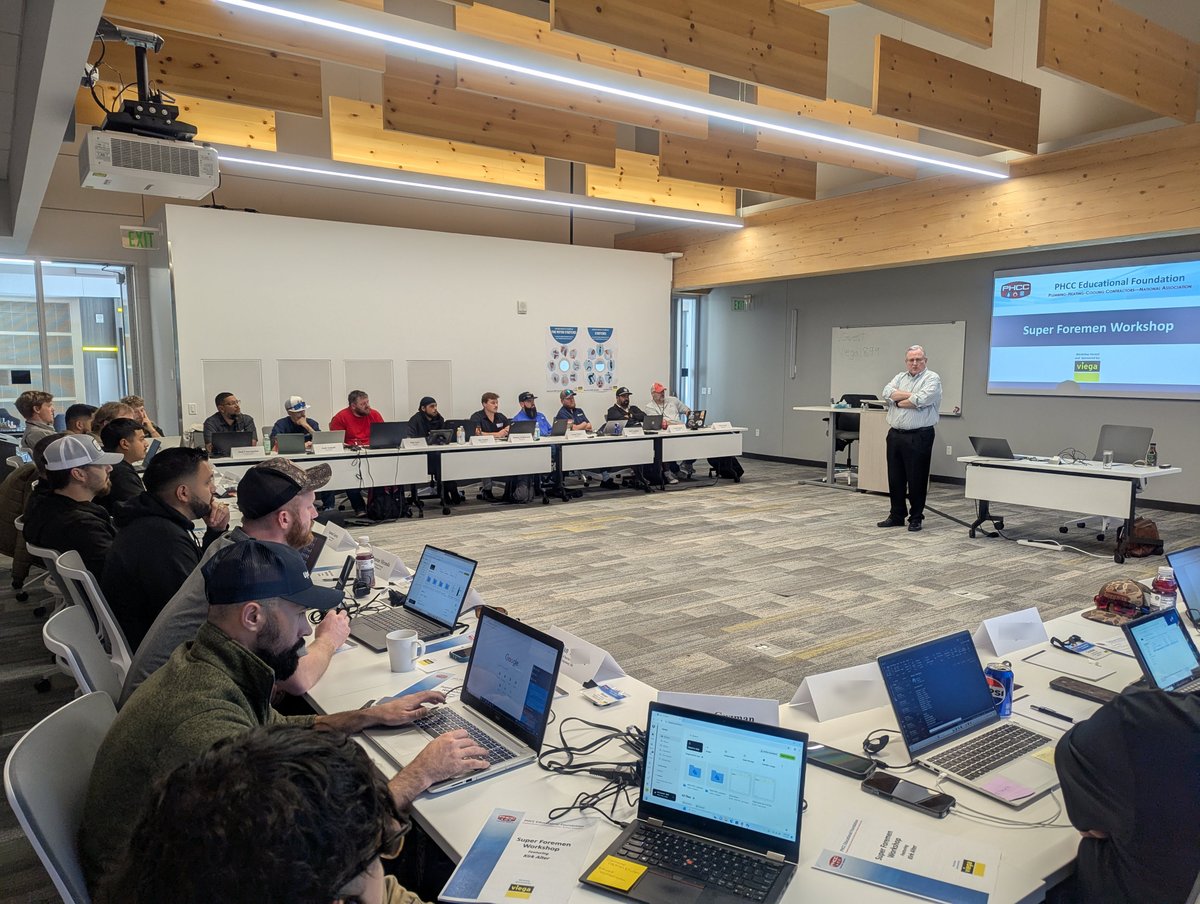 PHCCFoundation's tweet photo. Kicking off the Super Foremen Workshop at Viega Seminar Center, Broomfield, CO! 27 foremen are ready for 2 days of intense learning. Thanks @Viega, for hosting!
#PHCCEducationalFoundation #Viega #PHCCAcademy #PHCC #Foremen https://t.co/QFAfuwBgzg