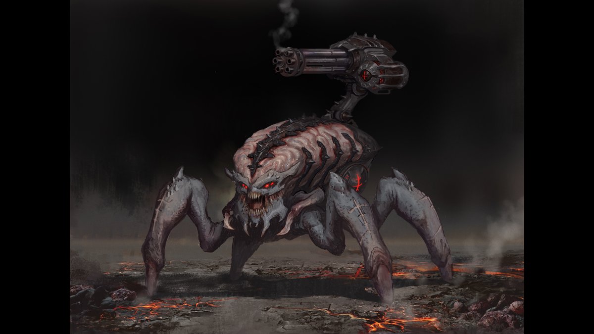 DOOM's tweet photo. arachnotron concept art https://t.co/JxjMmZdEcC