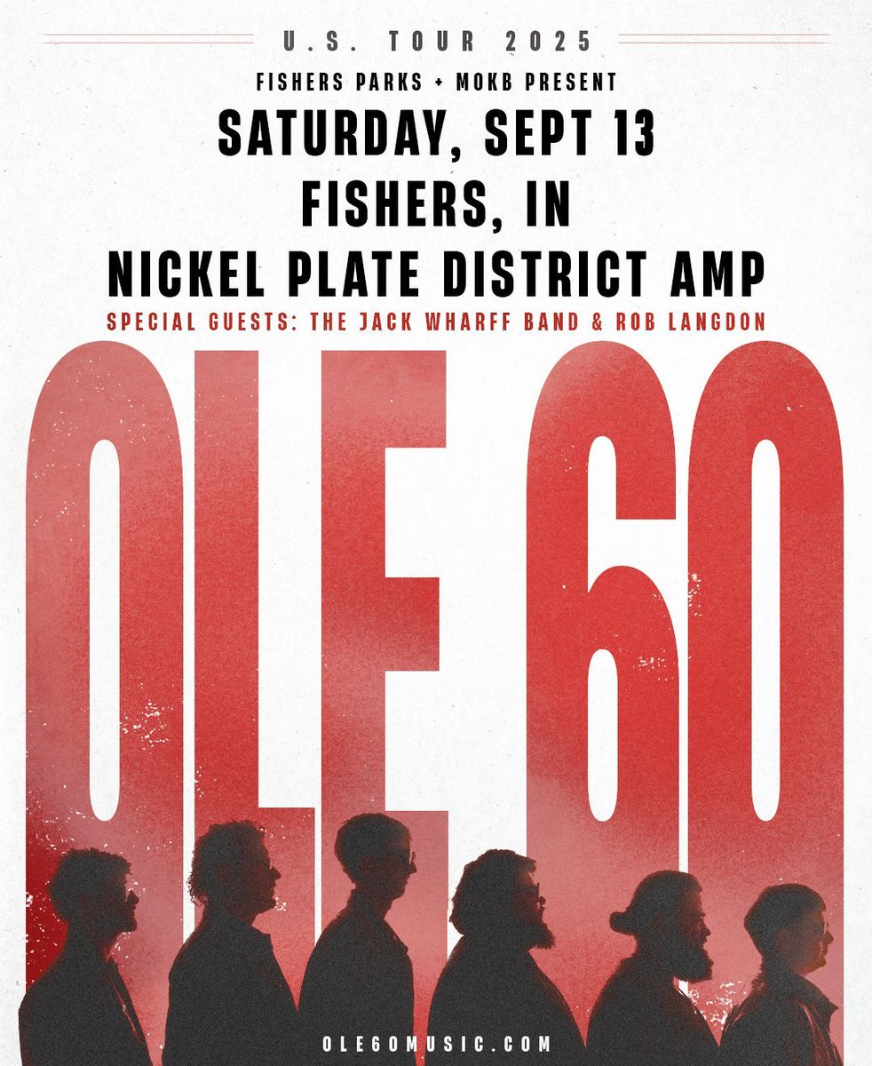 SUPPORT ADDED 👊  Catch Ole 60 w/ special guest The Jack Wharff Band &amp; Rob Langdon at Nickel Plate District Amphitheater on Saturday, September 13th. This show is outdoors and ALL AGES. Tickets are selling fast- get yours now at mokbpresents.com/event/ole-60-2…  🎫