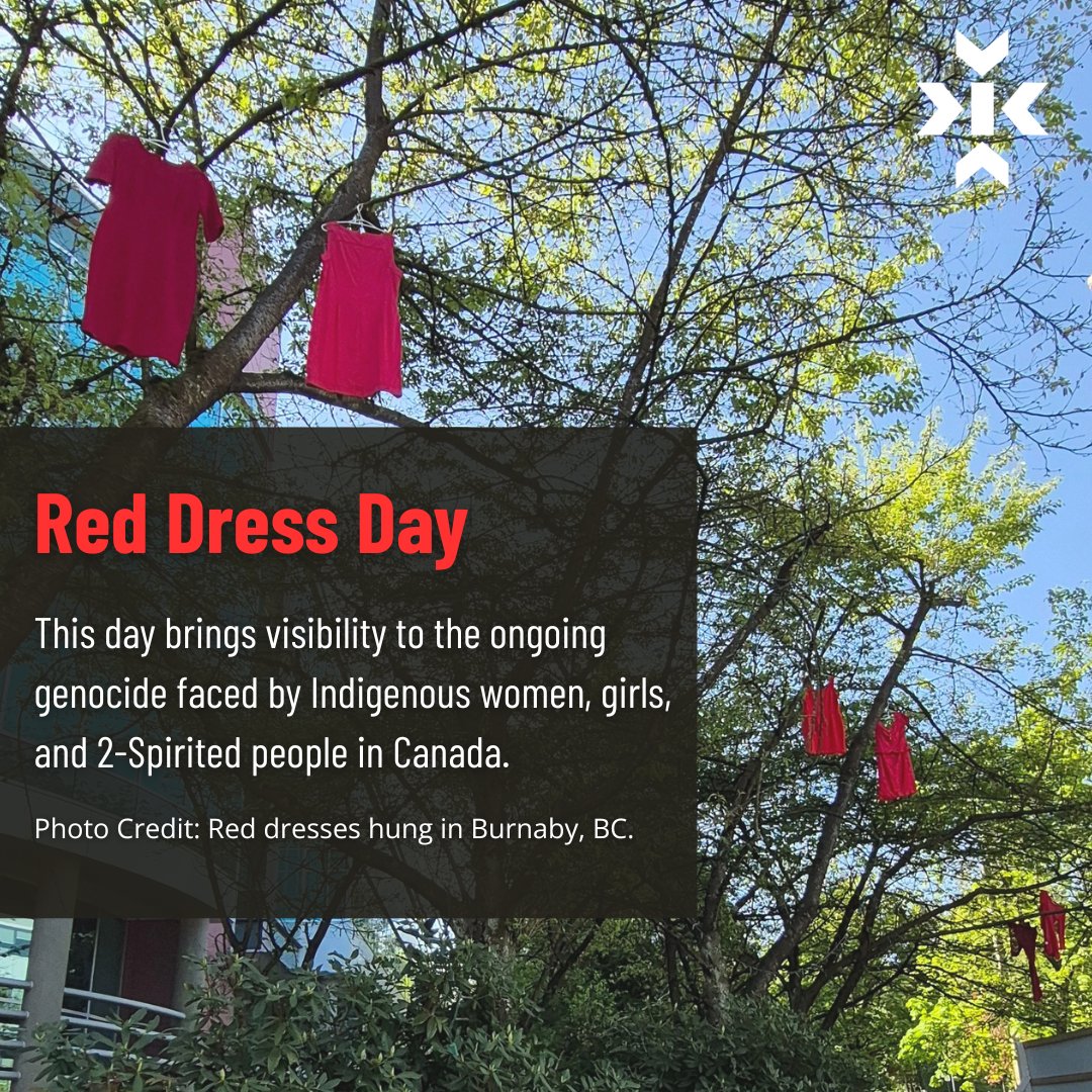 Formally known as the National Day of Awareness for Missing and Murdered Indigenous Women, Girls, and Two-Spirited People (#MMIWG2S+) – brings visibility to the ongoing genocide they face. 
 
Visit amnesty.ca/red-dress-day for resources and events near you. #RedDressDay