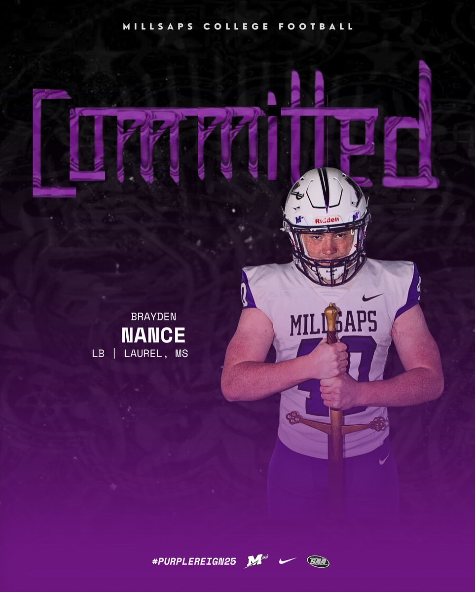 #Committed

Brayden Nance
West Jones HS
Laurel, MS

#PurpleReign25