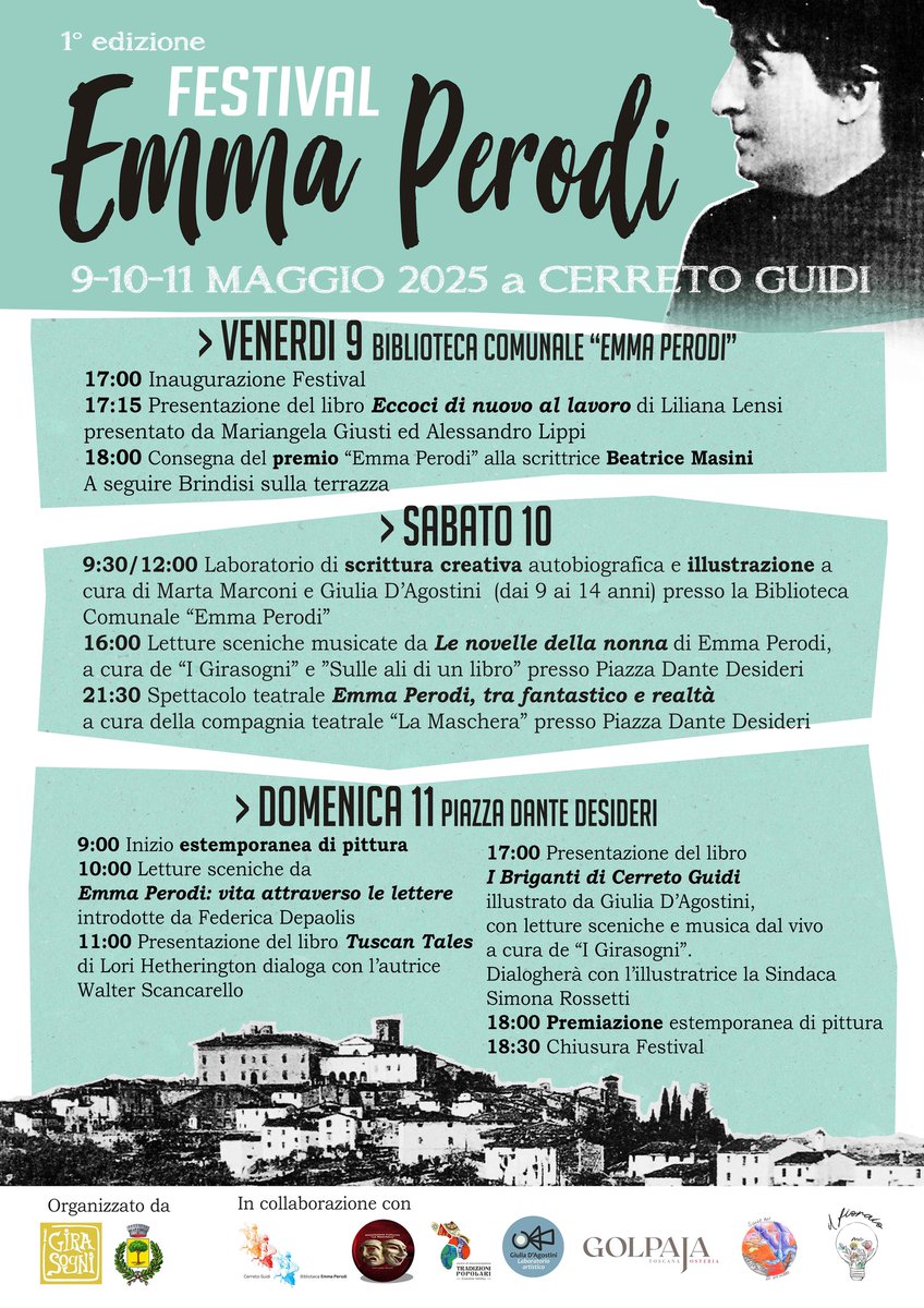 #dalterritorio #CerretoGuidi #letteratura Dal 9 all'11 maggio arriva il 1° "Festival Emma Perodi" a Cerreto Guidi. Tre intense giornate per ricordare la scrittrice locale, nota soprattutto per  “Le  novelle della nonna” e “I  briganti di Cerreto Guidi”
👉bit.ly/42D1Zkq