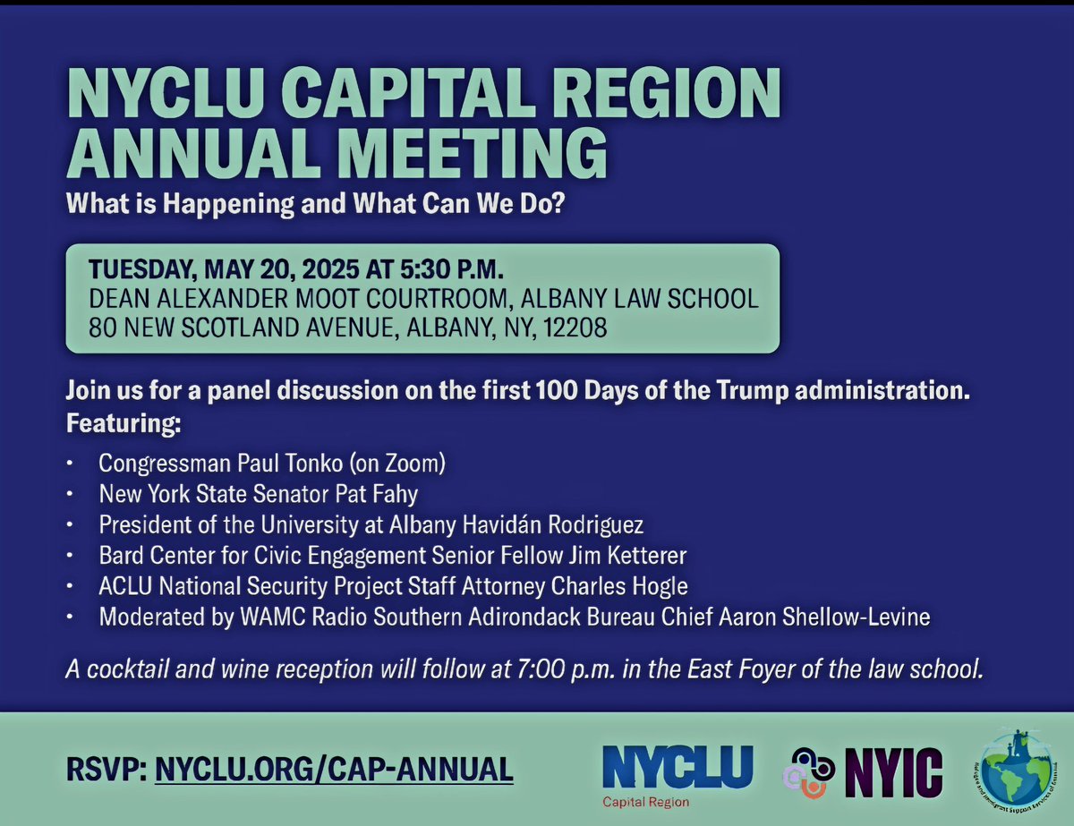 jpketterer's tweet image. Save the date for this interesting panel: Tuesday, 5/20, 5:30PM at @AlbanyLaw, organized by @NYCLUCapital
@PatriciaFahy46 @PaulTonko @charliehogle @HavidanUAlbany @WAMCRadio