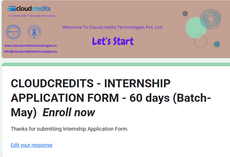 priyanshu351's tweet photo. Just submitted my application for the 60-day internship at Cloudcredits Technologies 🚀
Been waiting for this opportunity! 🙌
📅 Assessment: 3rd May 2025, 8:30 PM
🧠 Topics: Reasoning, Aptitude, and DSA
⏱️ 20 MCQs | 30 mins
Can’t wait to get started! 💻
#internship #Cloudcredits https://t.co/HgaG0NKCCC