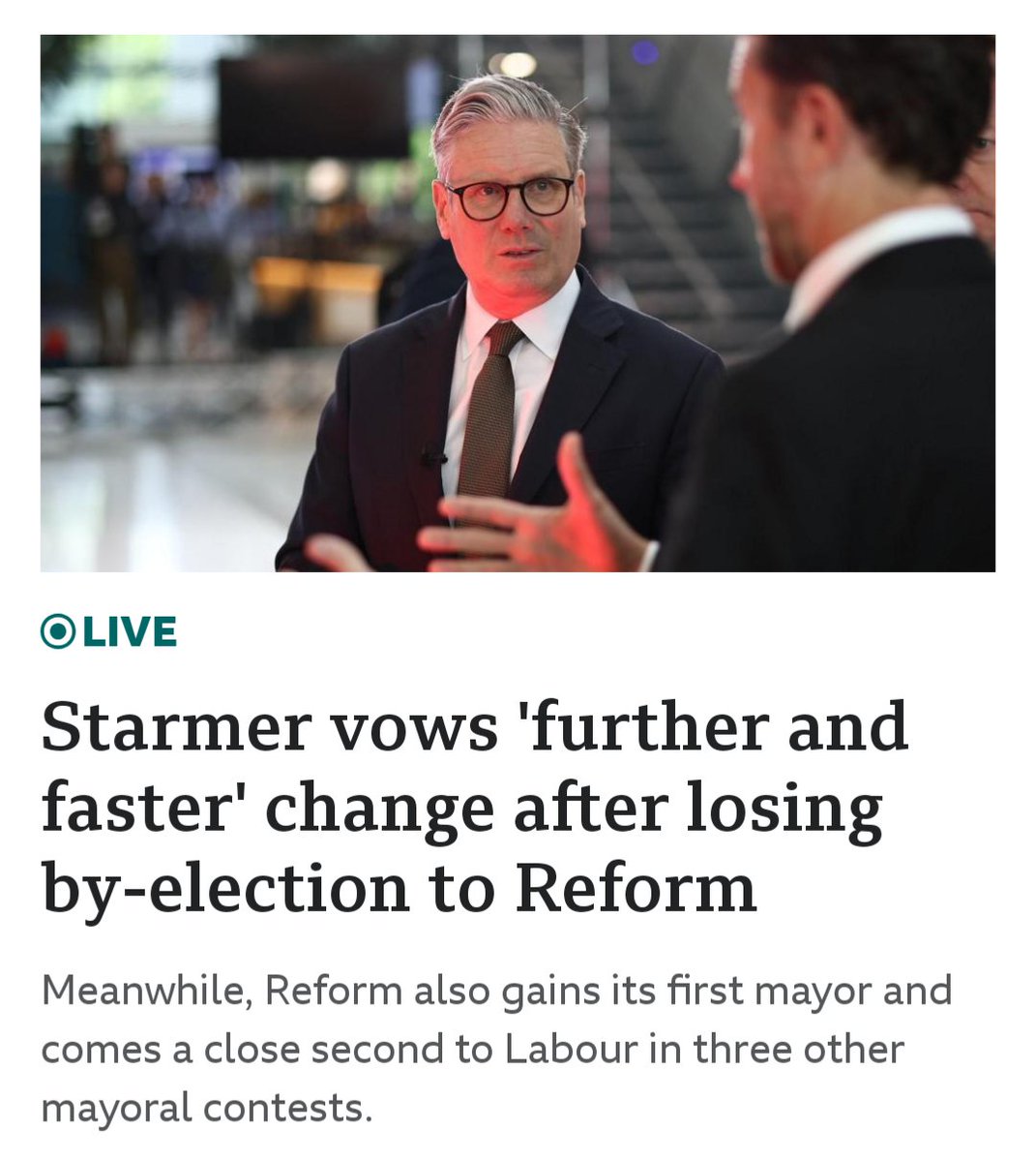 Mark Arby (@markarby) on Twitter photo If "further and faster" means towards a right-wing austerity direction, Stamer will destroy the Labour Party. If "further and faster" means towards a right-wing austerity direction, Stamer will destroy the Labour Party.