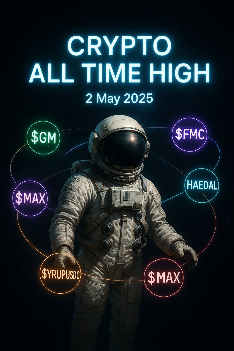 crypto2ath's tweet image. 🚀 New all-time highs just dropped! Here’s who’s flying today:

🎮 $GM @gomblegames — $0.0585 (–22.3%)
🌍 $FMC @FMCPay  — $0.00228 (–0.17%)
🐾 $HAEDAL @HaedalProtocol  — $0.174 (+14.7%)
🧁 $SYRUPUSDC @syrupfi — $1.10 (+0.04%)
🐱 $MAX @maxwellcatANM  — $0.000175 (+3.30%)
💎 $DGK…