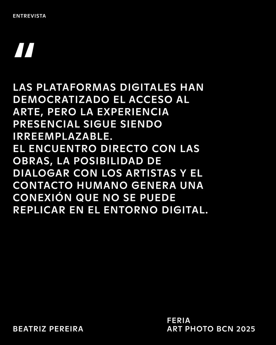 Nueva entrevista ✍🏼 Hablamos con Bárbara Traver y Beatriz Pereira sobre sus trayectorias y su participación conjunta en Art Photo Bcn 2025.
📌 Disfruta de la entrevista completa el Blog de nuestra nueva página web - artphotobcn.com/barbara-traver…