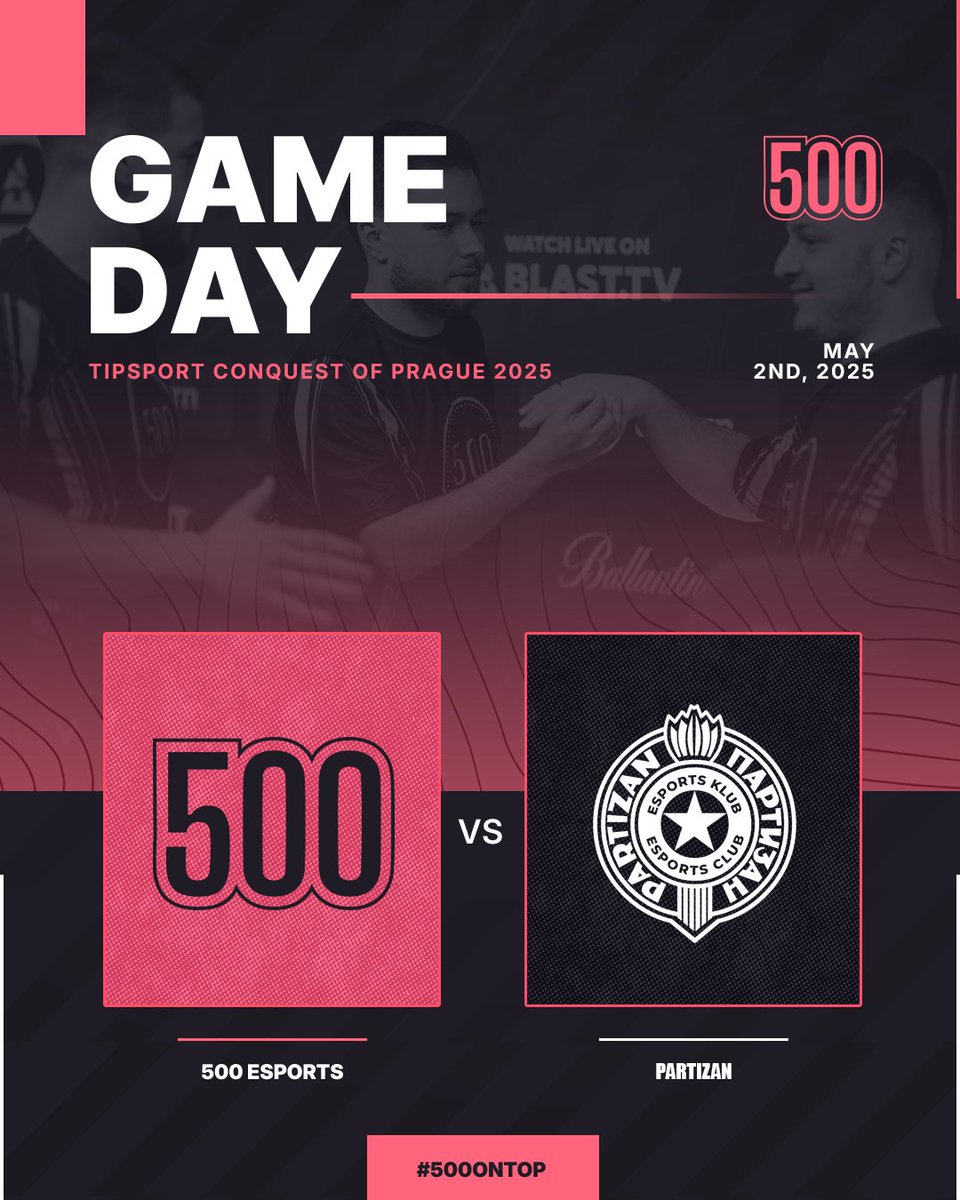 500 (@500esports) on Twitter photo Time to beat these bots AGAIN (3rd time this year btw 😴) and qualify for the playoffs in <a href="/PLAYzonecz/">PLAYzone.cz</a> Conquest of Prague
🆚 <a href="/esportspartizan/">Partizan Esports</a>
🕔 17:00 CEST
📺 twitch.tv/playzoneup
#CS2 | #500OnTop Time to beat these bots AGAIN (3rd time this year btw 😴) and qualify for the playoffs in <a href="/PLAYzonecz/">PLAYzone.cz</a> Conquest of Prague
🆚 <a href="/esportspartizan/">Partizan Esports</a>
🕔 17:00 CEST
📺 twitch.tv/playzoneup
#CS2 | #500OnTop