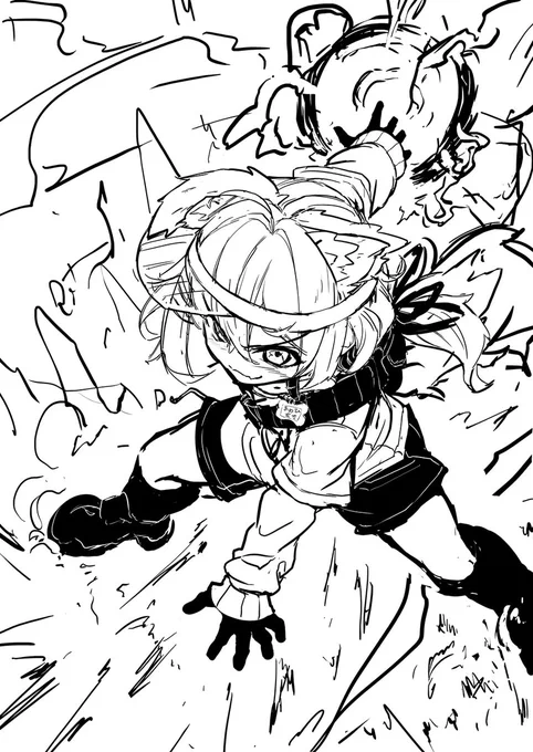 強そうなまめひなたちゃん ラフ画 