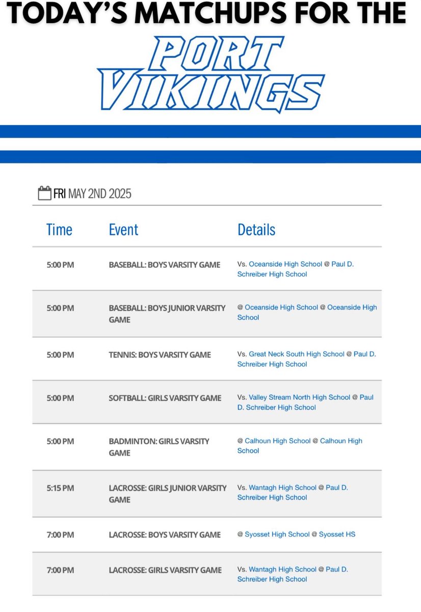 Port Washington Athletics (@portwashad) on Twitter photo 