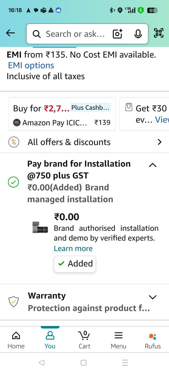 Into_Applee's tweet image. Seriously disappointed with @amazonIN. Bought a Qubo Dash Cam that clearly showed &quot;₹0 installation&quot; during checkout. Now being asked to pay ₹750+GST to the technician. This is misleading and unacceptable.
@QuboSmartDash @hero_group
#AmazonIndia #ConsumerRights #ScamAlert