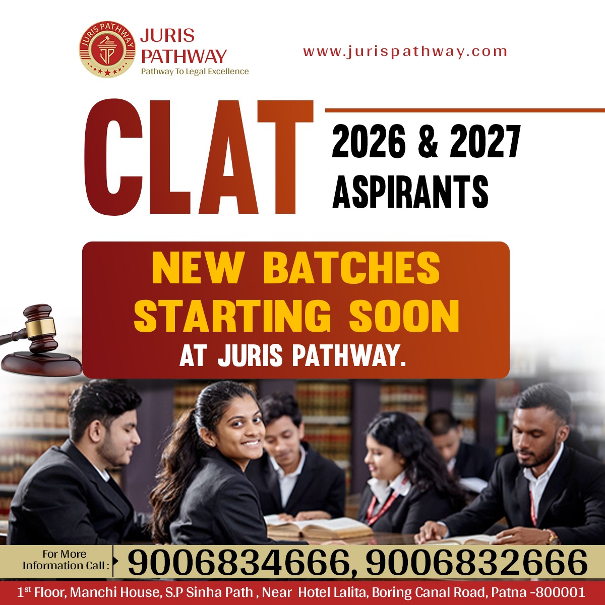 JurisPathway's tweet photo. 📚 CLAT 2026 &amp; 2027 Aspirants – It's Time to Begin!

Your law journey starts here! New batches starting soon at Juris Pathway – where preparation meets precision. Join the league of top scorers and turn your dream law school into reality.

#JurisPathway #CLAT2026 #CLAT2027 https://t.co/2csd0Oy412
