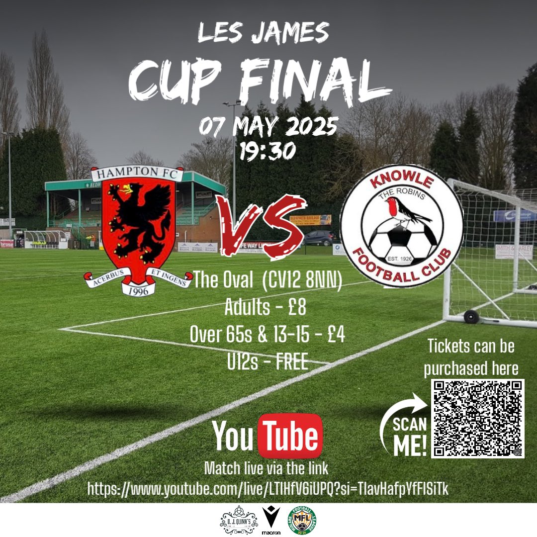 NEXT UP |

Wednesday we face <a href="/Knowle_FC/">Knowle FC</a> in the Les James Cup Final at <a href="/bedworth_united/">Bedworth United FC</a> 19:30 kick off. This will also be our last game of the 2024/25 Season. 

#HFC