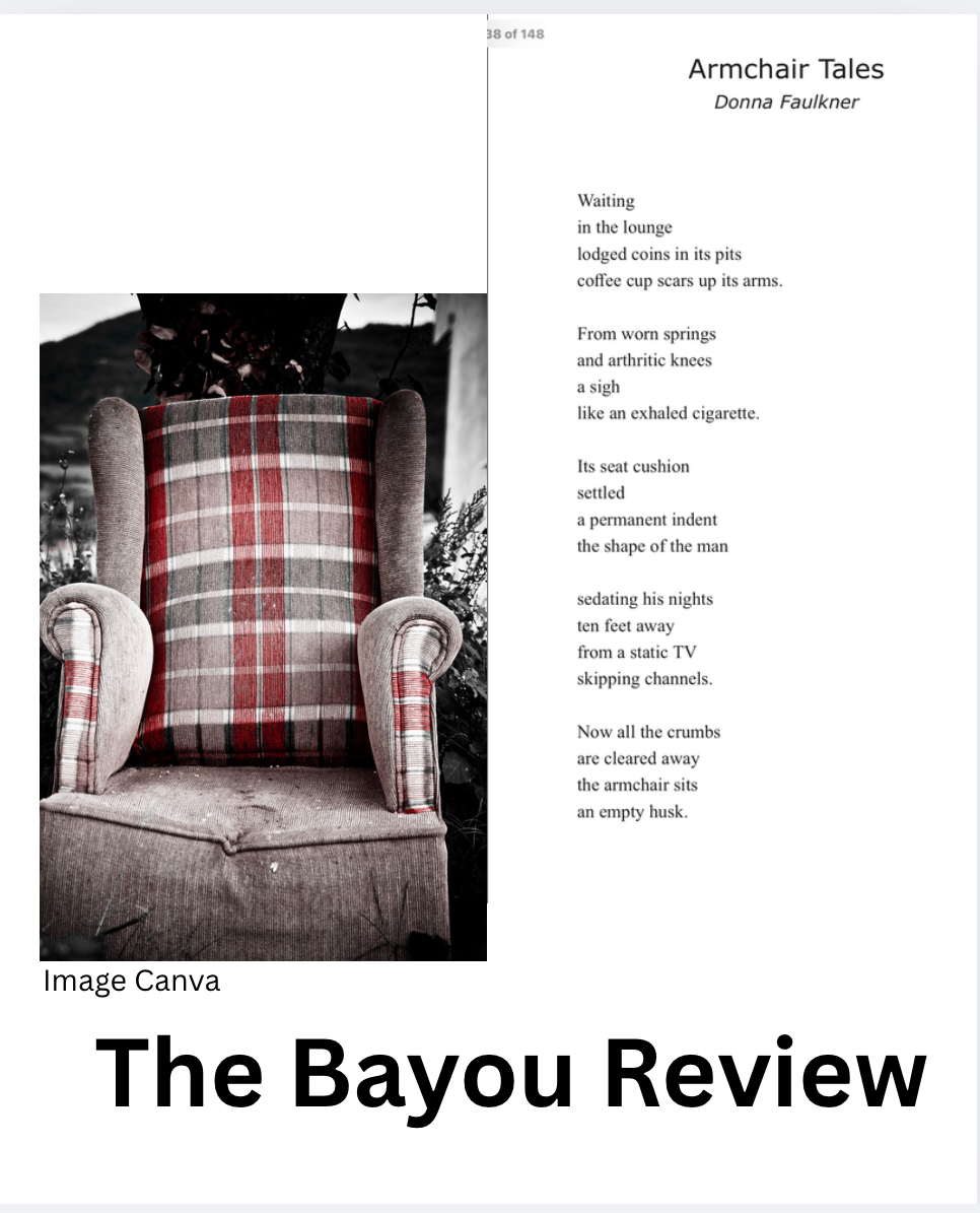 nee_miller's tweet photo. https://t.co/QfUUw8cosC
Happy to announce a couple of
my poems were just published in The Bayou Review
#poetry #nzpoetry #poetrycommunity #writers #poetscorner #femalepoets https://t.co/guxet2JkXL