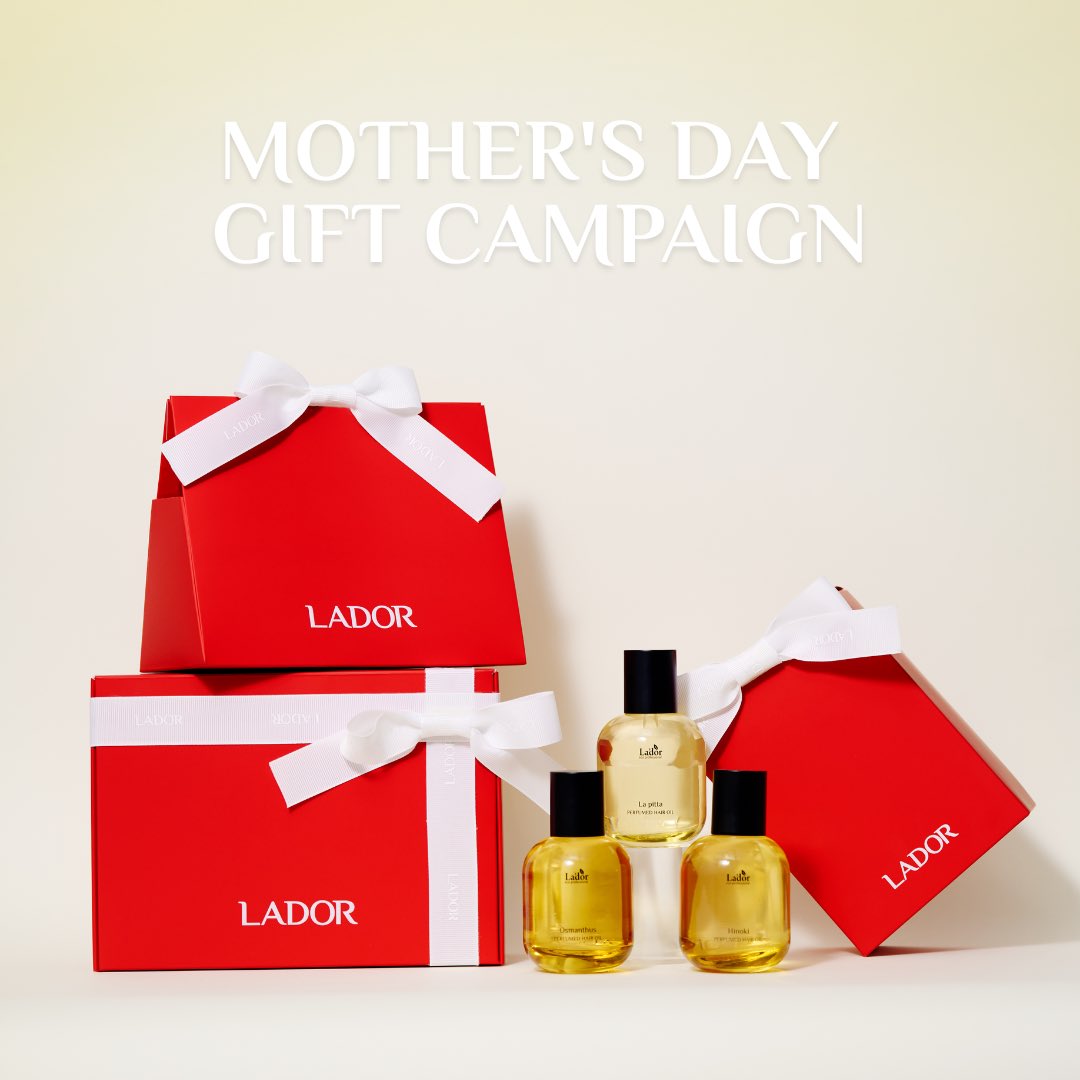 lador_jp's tweet photo. MOTHER'S DAY GIFT CAMPAIGN🌷

楽天限定の母の日ギフトボックスを
抽選で3名様にプレゼント🎀

■期間:5月2日〜5月7日
■応募方法
𝟏.@lador_jpをフォロー
𝟐.この投稿をリポスト

お母さんへの贈り物や、自分へのご褒美にも
ご応募をお待ちしております🫶🏻

#LADOR #ラドール #母の日 https://t.co/b2chznu7kS