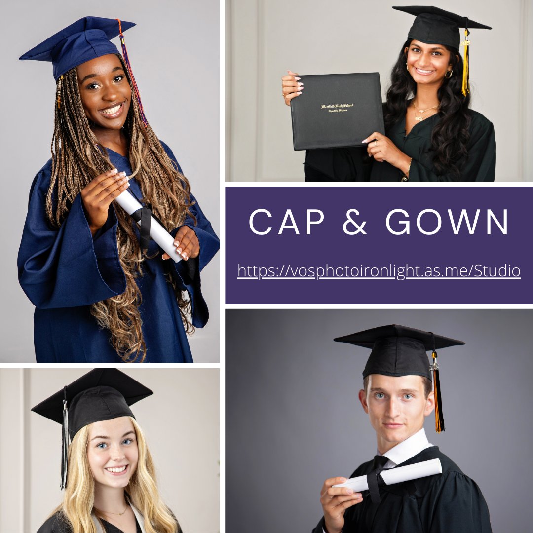 Time's running out... Graduation is almost here! Get your studio quality Cap &amp; Gown images with Ironlight by Victor O'Neill Studios. We have some May appts still available. Check out vosphotoironlight.as.me/Studio for more details and to book your appointment.