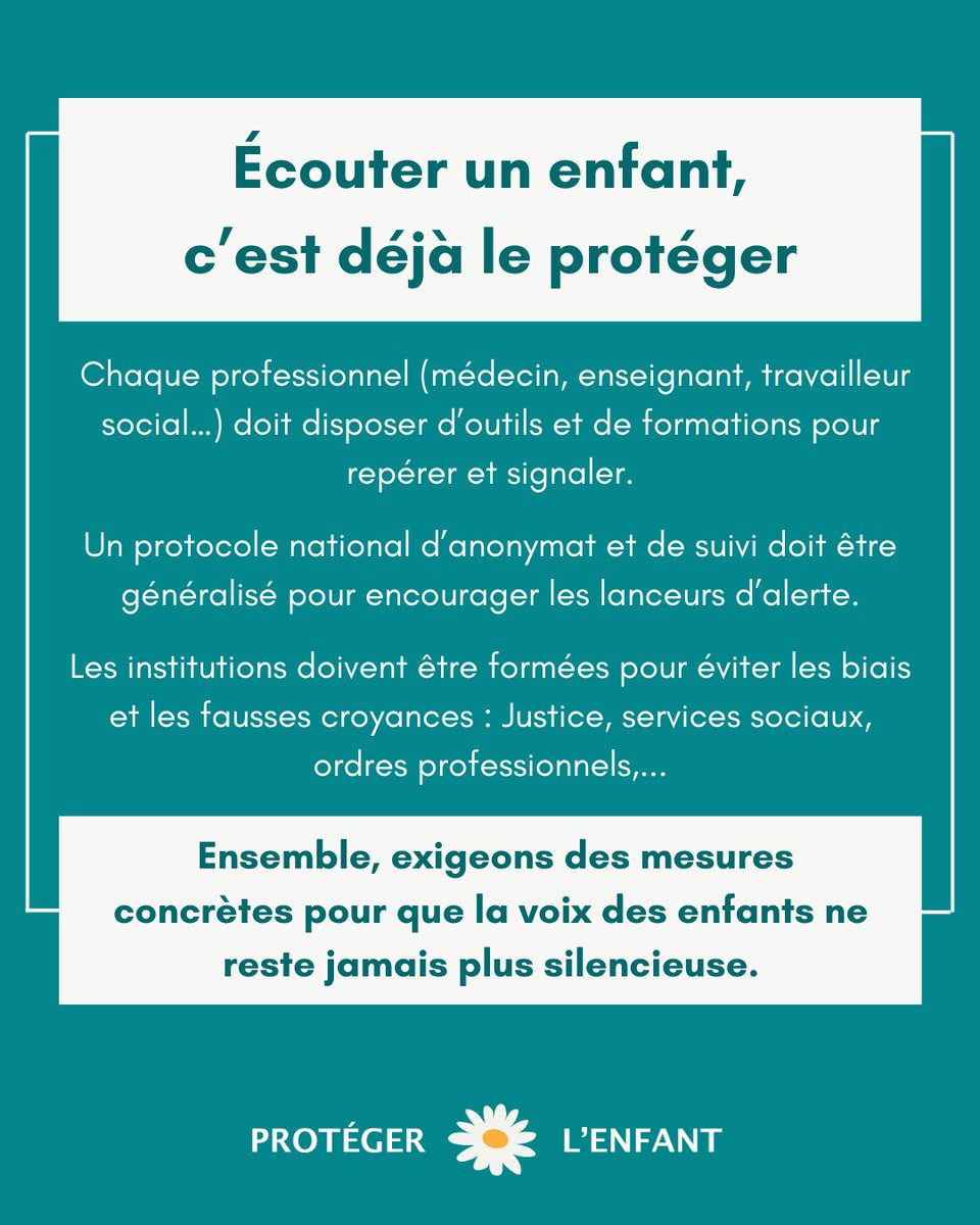 proteger_enfant's tweet image. 🔶 Chaque professionnel (médecin, enseignant, travailleur social…) doit disposer d’outils et de formations pour #repérer et #signaler.
Un protocole national d’anonymat et de suivi doit être généralisé pour encourager les lanceurs d’alerte.
👉 francetvinfo.fr/faits-divers/a…
#LeScouarnec