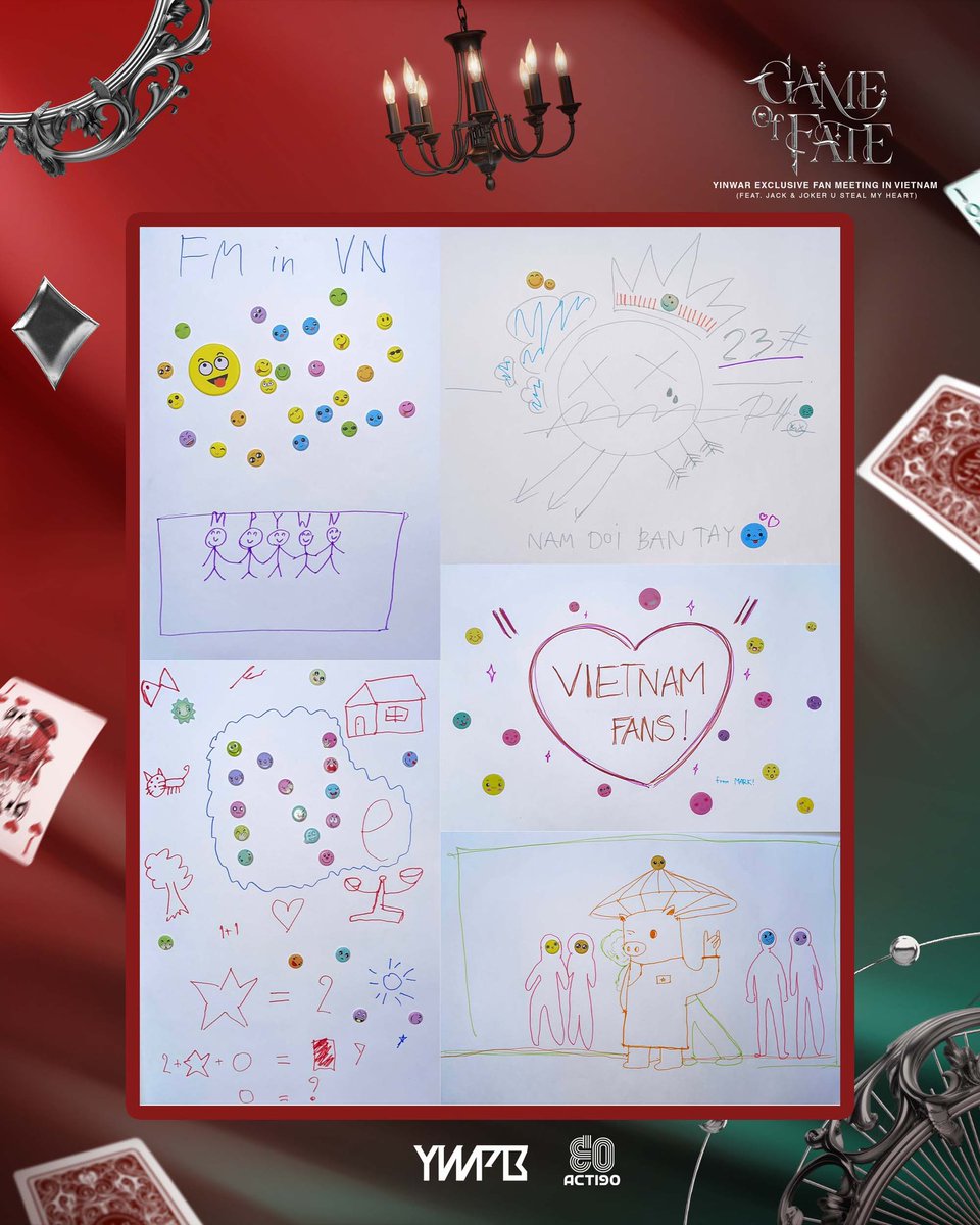 Dù ngày hôm đó đã khép lại, nhưng những kỷ niệm thì vẫn còn mãi nha 💗

Bức tranh do chính các YWPMN vẽ tặng fan vẫn còn ‘vibe’ ở đây suốt luôn!!

Đoán xem ai là tác giả của bức nào nào?

Even if the day have ended, but memories don’t💗
The picture that drawing by