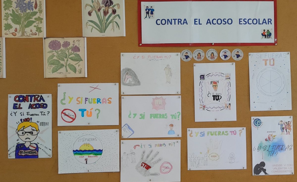 Y si fueras tú? Carteles de la campaña contra el #acosoescolar realizada  por nuestro alumnado con motivo de la celebración del  #díainternacionalcontraelacosoescolar. #colegiosancernin, image size:1200x739