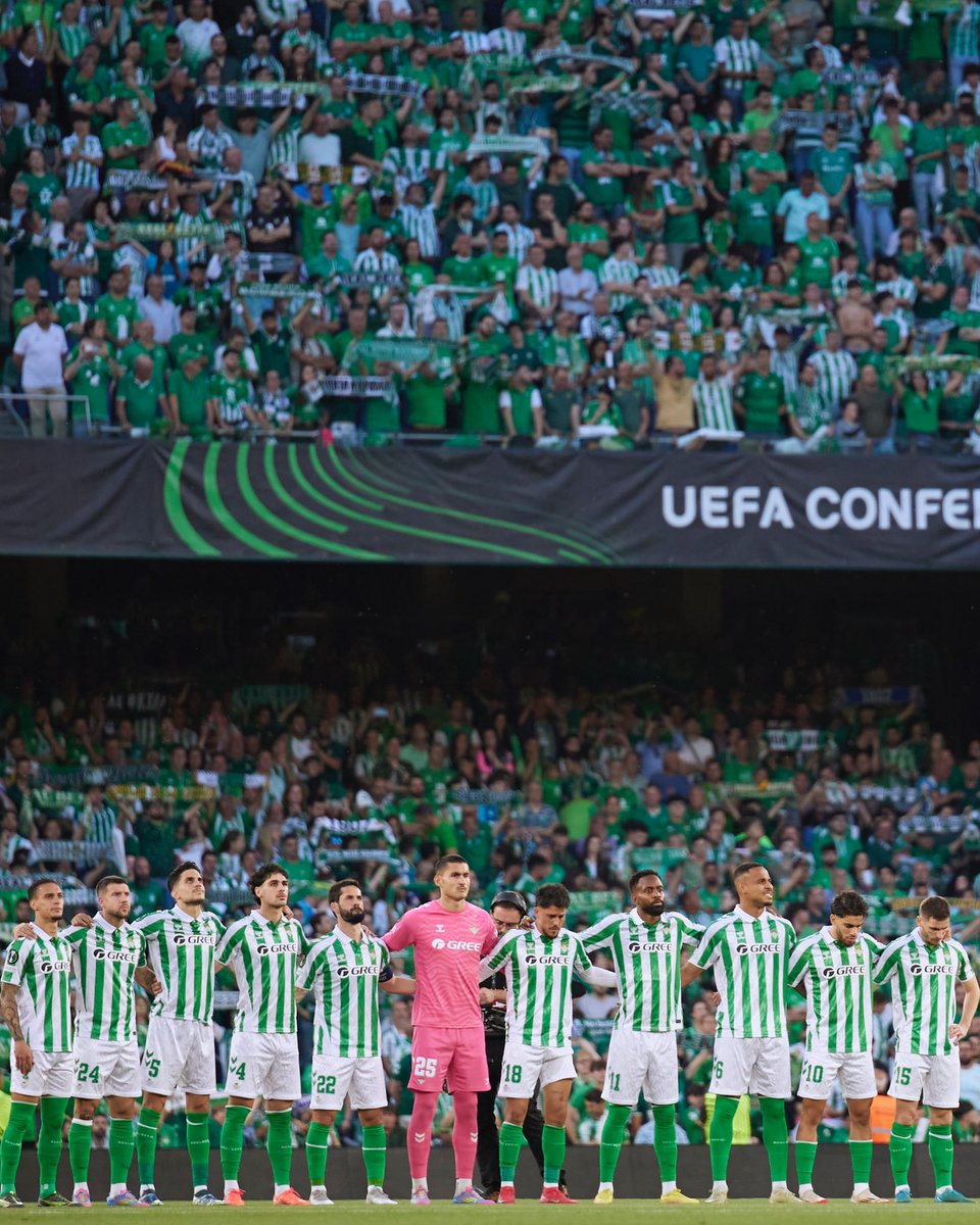 Juntos <a href="/RealBetis/">Real Betis Balompié 🌴💚</a> 🫡
#ConferenceLeague #UECL