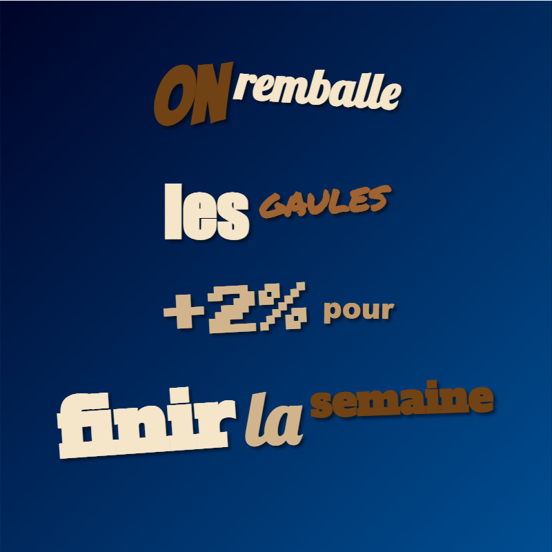 Je n'échangerais ma vie actuelle pour rien au monde !
JARDIN - INFORMATIQUE - TRADING
Je vous épargne (lol) le % de la semaine, vous pleureriez