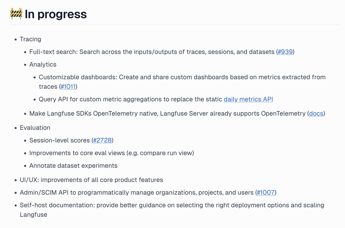 Max Deichmann (@maxdeichmann) on Twitter photo π’ Join <a href="/langfuse/">langfuse.com</a> β Build the Future of AI Dev Tools! π’
Weβre looking for engineers who want to:
- Work hands-on with top AI teams
- Design, build, and launch features end-to-end (frontend, backend, SDKs, docs)
- Shape our roadmap and make real impact π’ Join <a href="/langfuse/">langfuse.com</a> β Build the Future of AI Dev Tools! π’
Weβre looking for engineers who want to:
- Work hands-on with top AI teams
- Design, build, and launch features end-to-end (frontend, backend, SDKs, docs)
- Shape our roadmap and make real impact