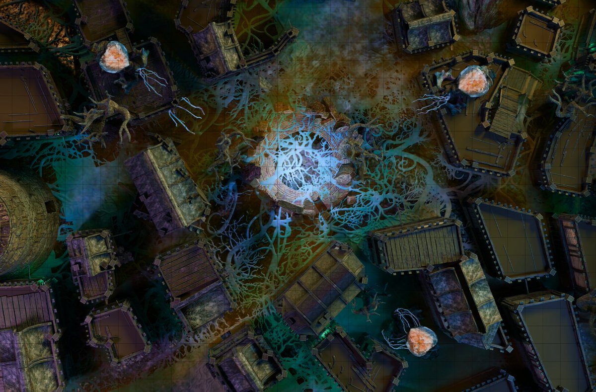 Explore or perish in the corrupted city of Golden Gardens. New MASSIVE free map for everyone to enjoy is ready:

patreon.com/posts/corrupte…

#FishboneArchipelago #Battlemap #DnD #Pathfinder #DrawSteel #Daggerheart