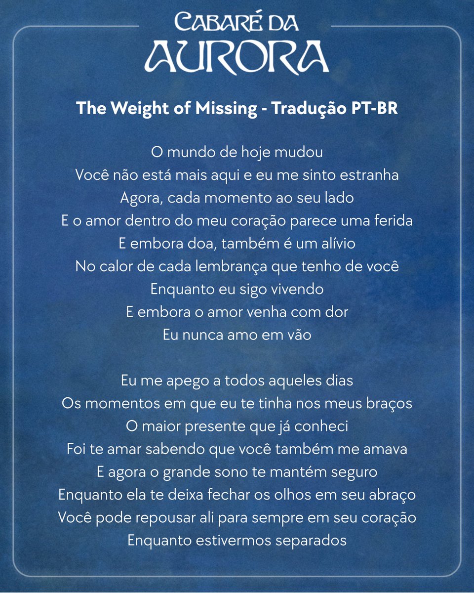 auroracabare's tweet photo. Confira a tradução de “The Weight of Missing”, nova música da AURORA.🫀 https://t.co/ii4b5spz5i