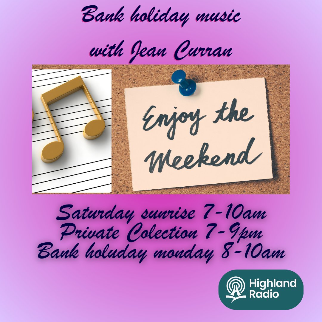 jeancurran3's tweet image. Three shows this weekend so hopefully you will join me on the airwaves for some easy listening and chat. The usual music mix of course. Text/WhatsApp 086602500 online highlandradio.com @highlandradio