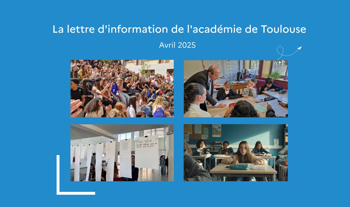 La lettre d'information de l'académie de Toulouse est en ligne : retrouvez toute l'actu d'avril 2025. Bonne lecture ! 🗞️
➡️ ac-toulouse.fr/la-lettre-d-in…