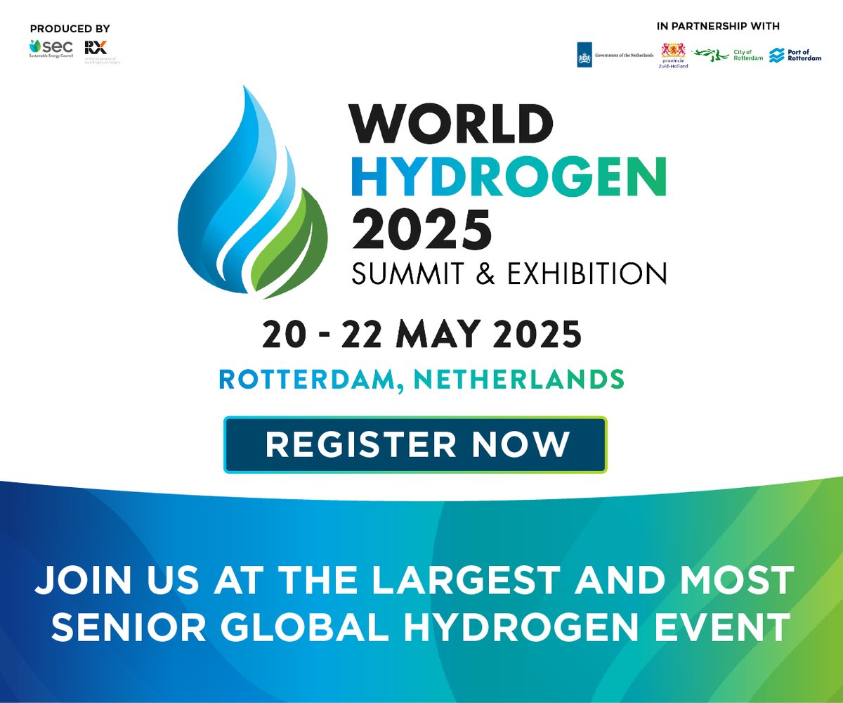 We're proud to support the World Hydrogen Summit &amp; Exhibition 2025 in Rotterdam this May 🌍⚡

Join 15,000+ leaders shaping the future of clean energy.

📅 20–22 May | 📍 Rotterdam
🔗 world-hydrogen-summit.com/?utm_source=uk…