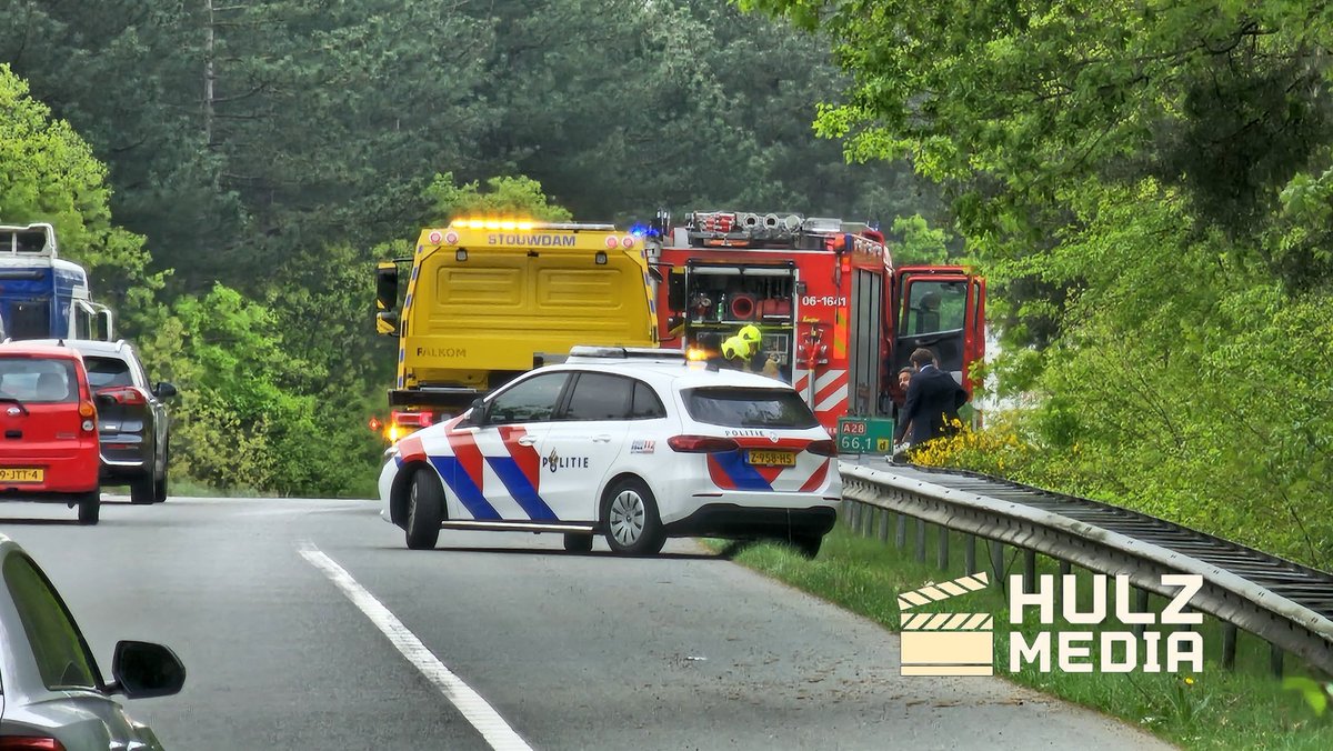 Autobrand op toerit Nunspeet richting Harderwijk