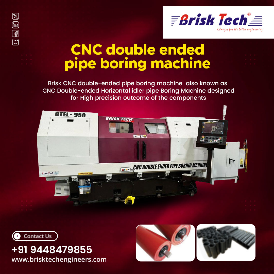 brisktechindia's tweet image. Elevate your machining capabilities with BriskTech's CNC Double-Ended Pipe Boring Machine, built for those who refuse to compromise on speed, accuracy or productivity.

📞 094484 79855
📍 brisktechengineers.com

#cncmachine #pipeboringmachine #manufacturer #machinesupplier