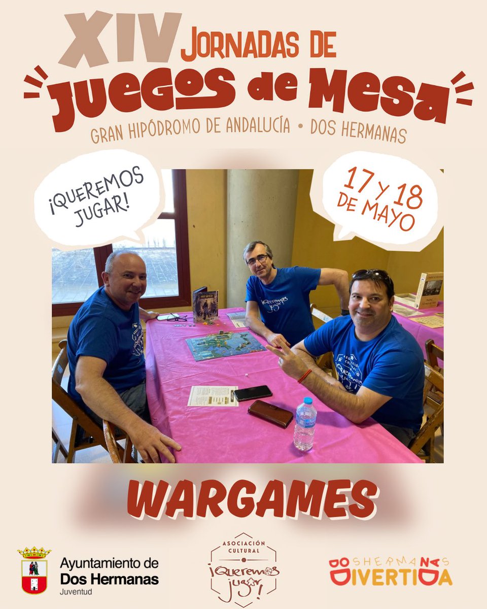 🪖WARGAMES EN LAS XIV JORNADAS DE QJ 🐴
En QJ nos gusta hacer el amor, pero también de vez en cuando “jugar a la guerra”, y recrear ciertas batallas históricas. Habrá rincón wargamero!
#xivjornadasqj #boardgames #bgg #Queremosjugar #qj #hipodromodoshermanas #doshermanasdivertida