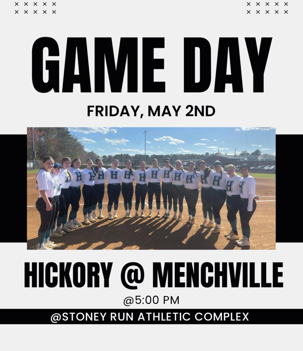 Team 29 game # 15
Hickory @ Menchville 
First pitch 5:00 @ Stoney Run