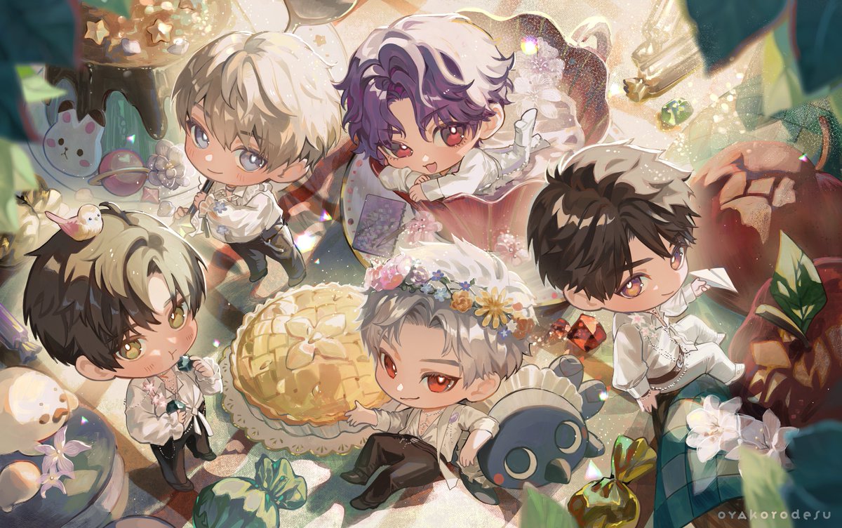 Oyakorodesu's tweet image. Flower sightseeing must be nice while eating dessert as well!  
#LoveandDeepspace